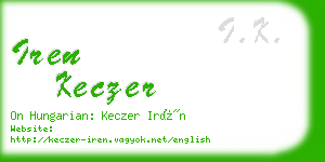 iren keczer business card